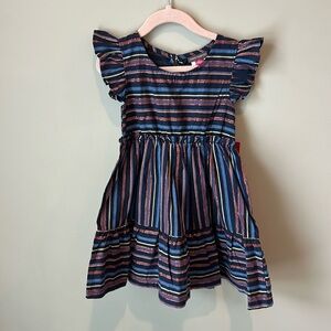 Vince Camuto Navy and multicolored Striped girls Dress Size 4T